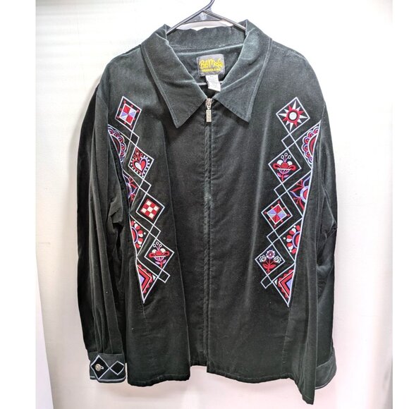 Bob Mackie Wearable Art Jacket Black Velvet, Size 3X - Picture 1 of 8